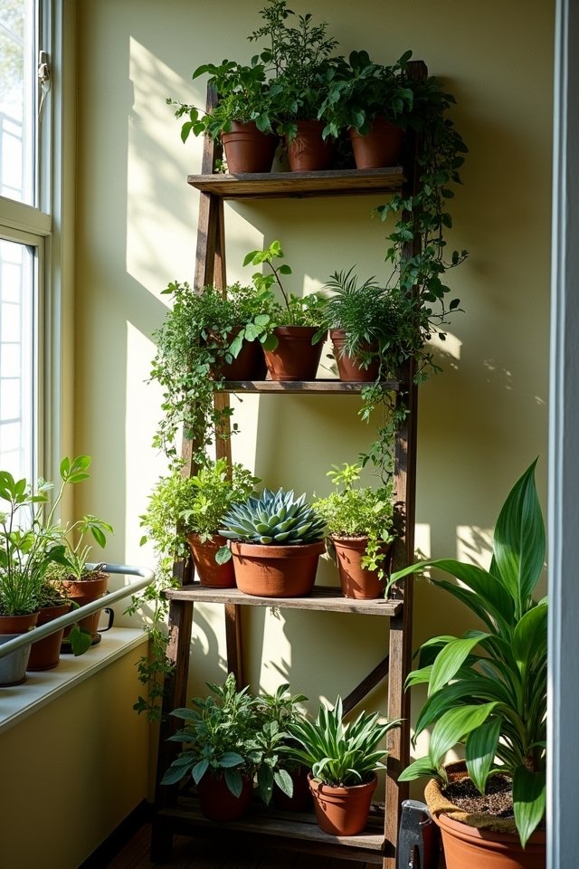 stylish vertical plant display