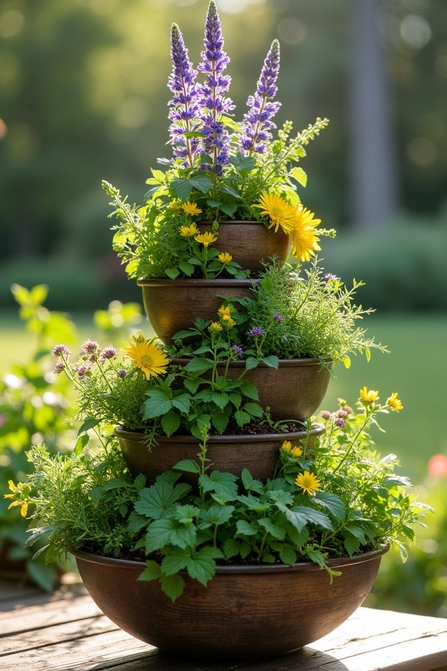 tiered pyramid planter designs