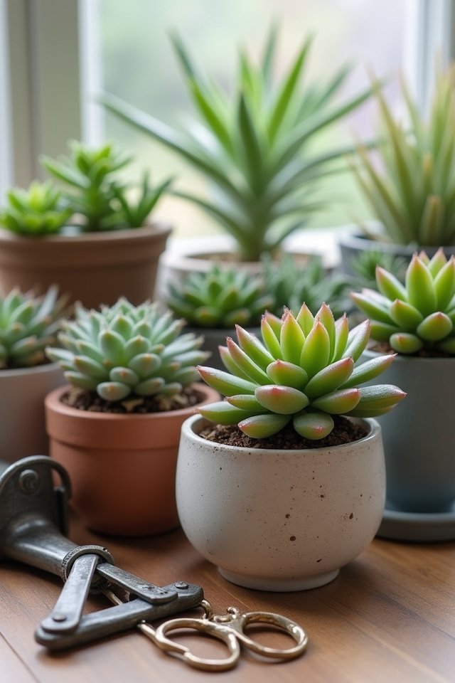 tiny succulent pot care