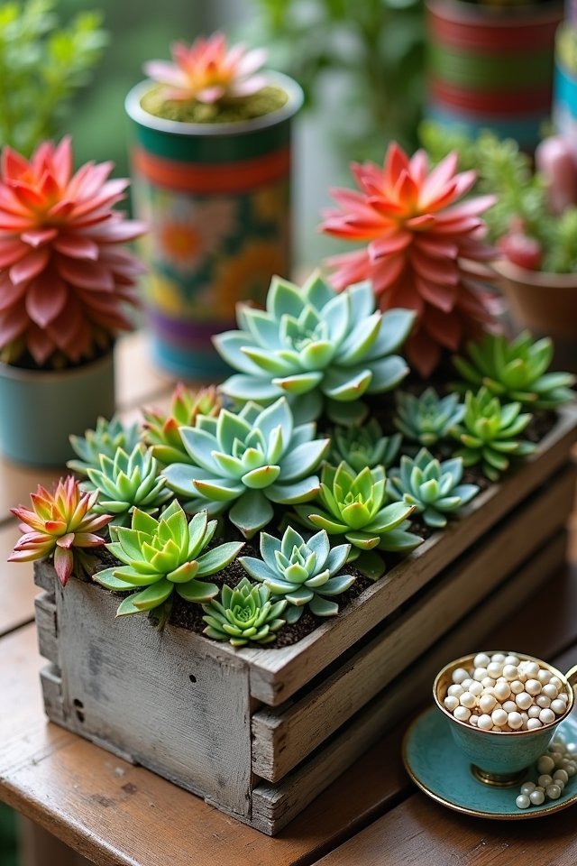 unique succulent container displays