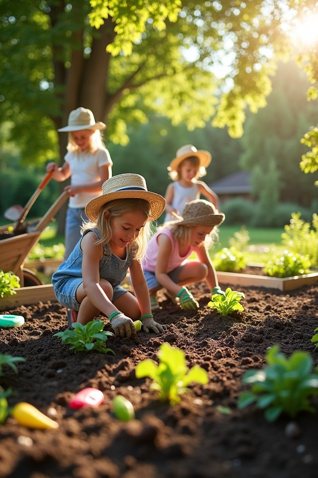 vegetable patch in raised beds