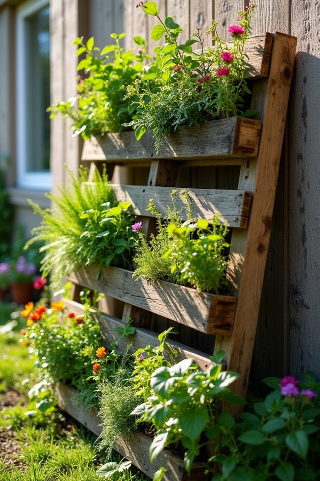vertical garden pallet transformation