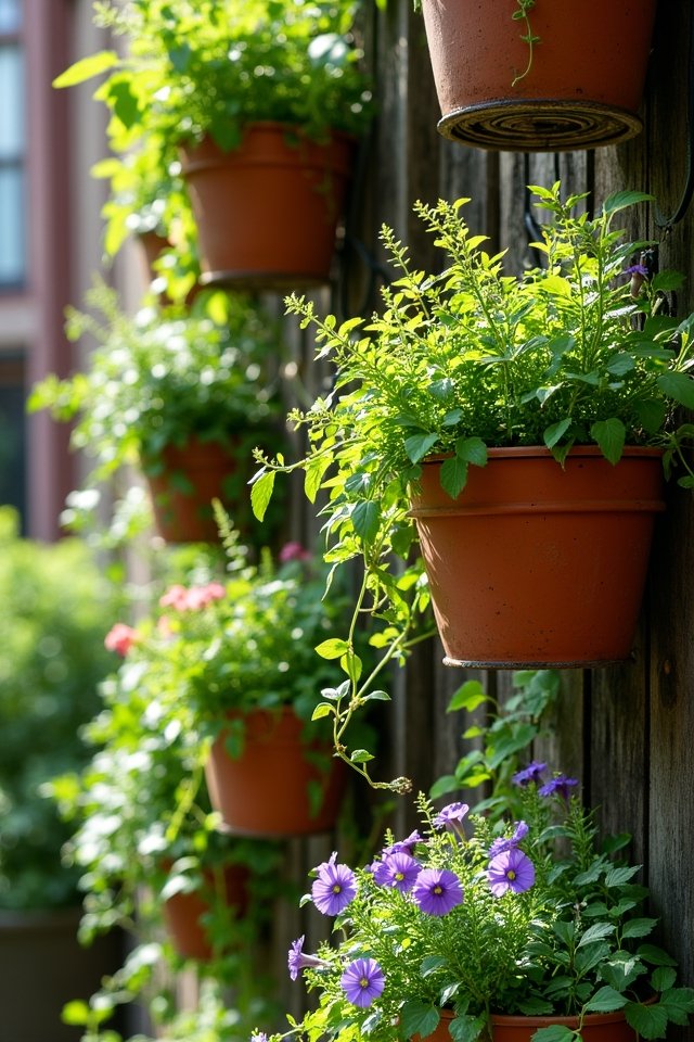vertical garden with planters
