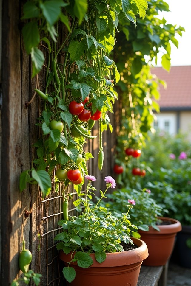 vertical gardening with climbing plants