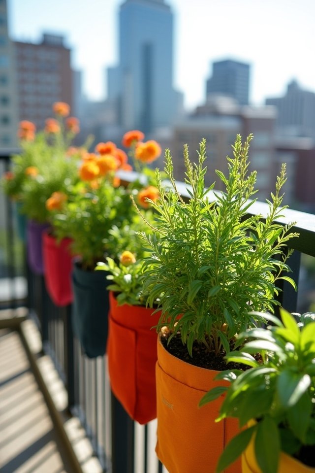 vertical gardening with fabric