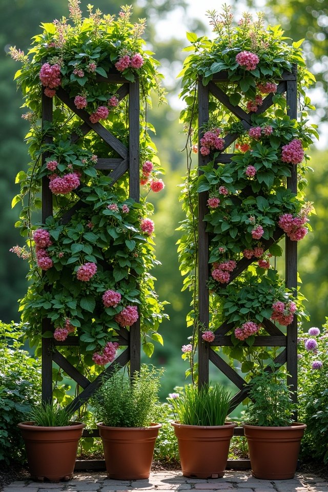 vertical gardening with trellises