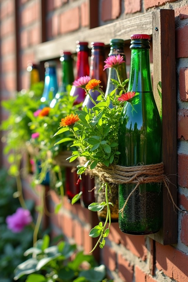 vertical gardening with upcycled containers