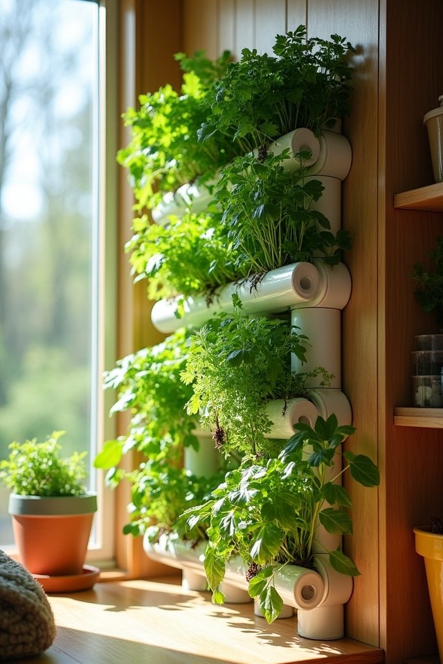 vertical hydroponic gardening installation