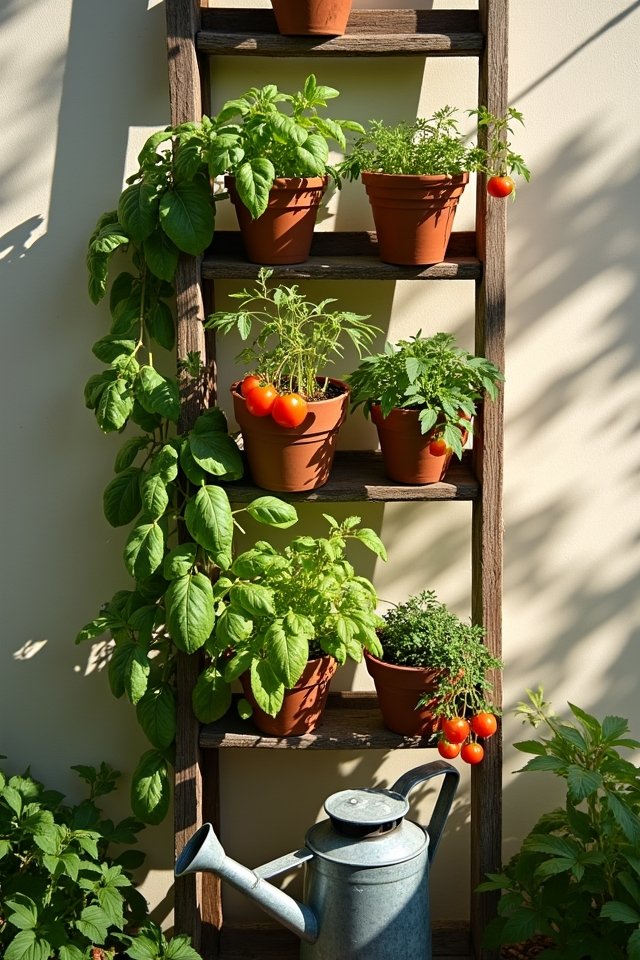vertical ladder garden organization