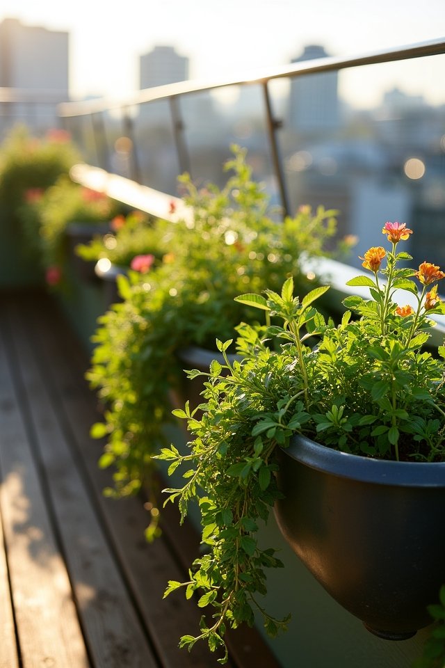 vibrant balcony railing gardens