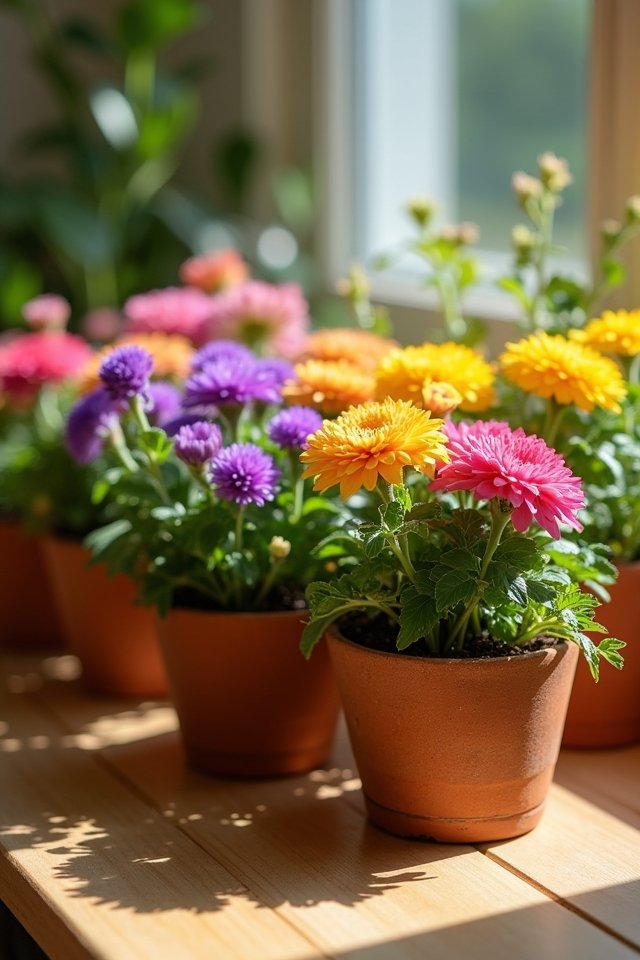 vibrant blooms cheerful pots