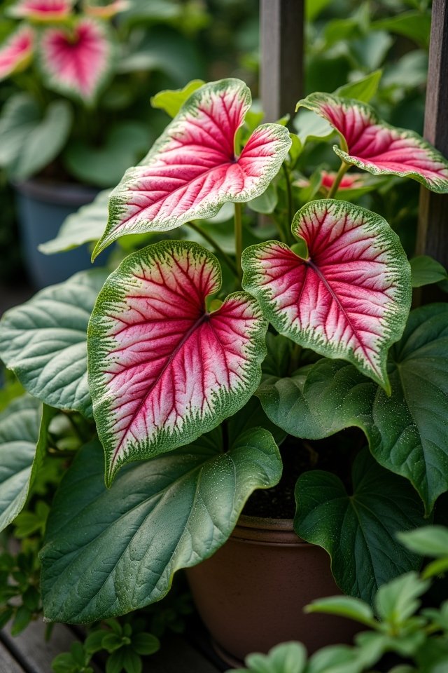 vibrant caladiums for shade
