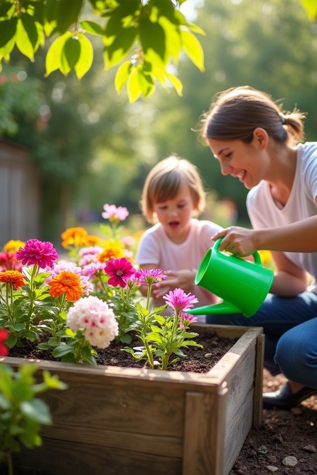 vibrant container flower bed