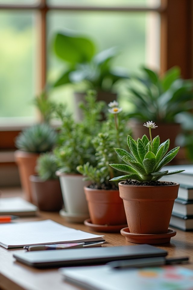 vibrant desk and table decor