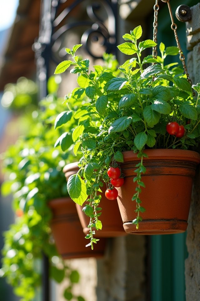 vibrant edible hanging gardens