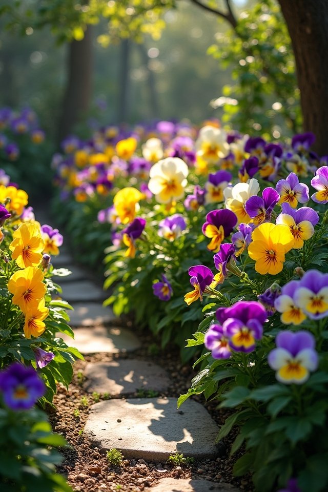 vibrant pansies brighten gardens