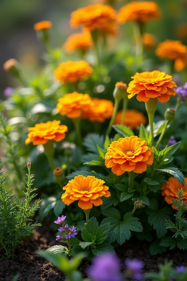 vibrant pest repelling marigolds