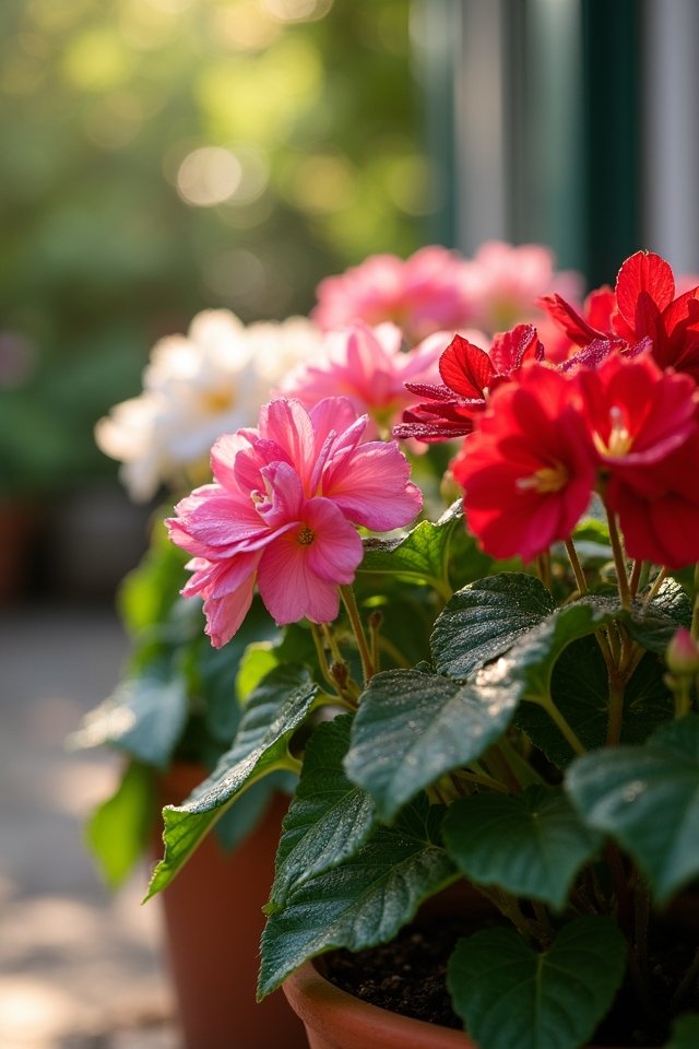 vibrant shade loving begonias