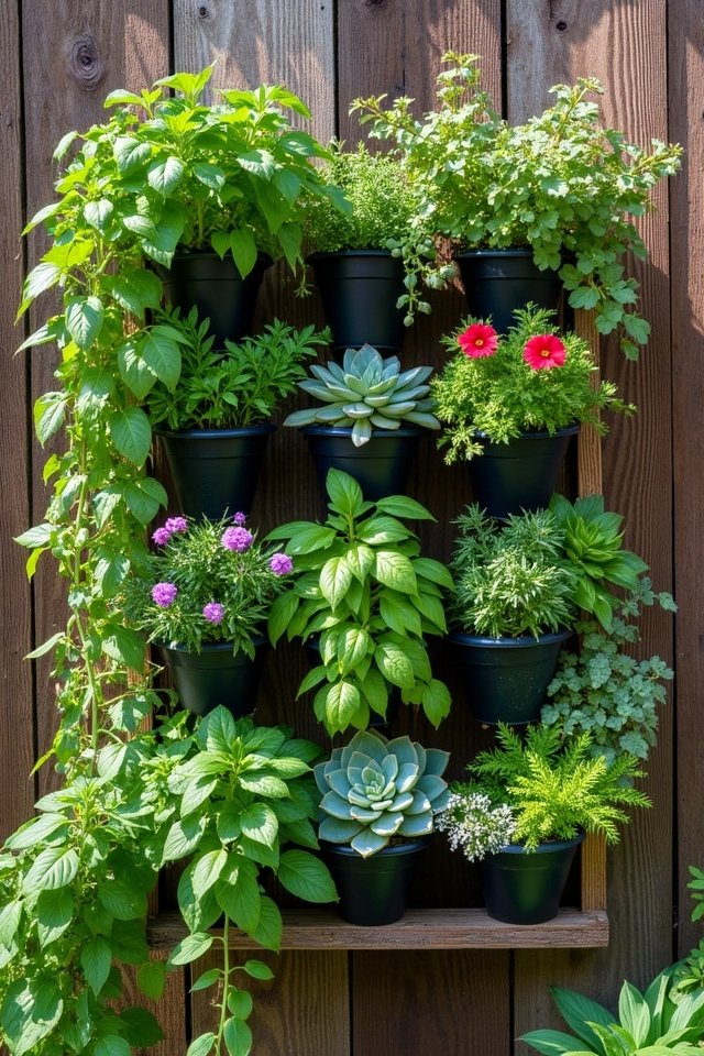 vibrant textured vertical garden