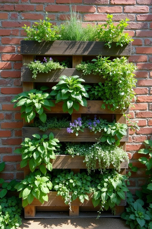 vibrant vertical pallet gardens