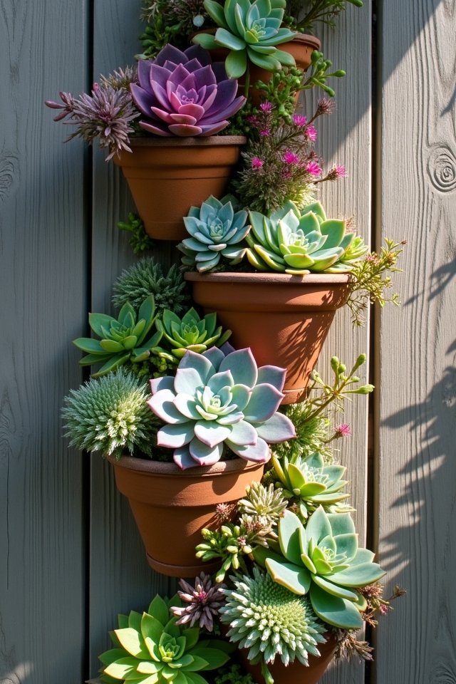vibrant vertical succulent garden
