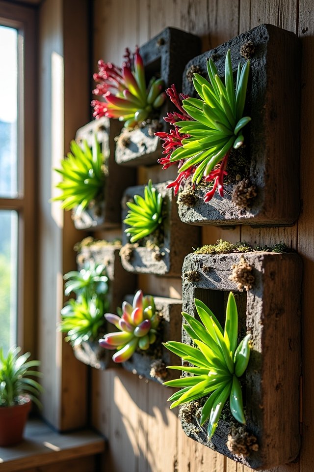 vibrant wall mounted succulent displays