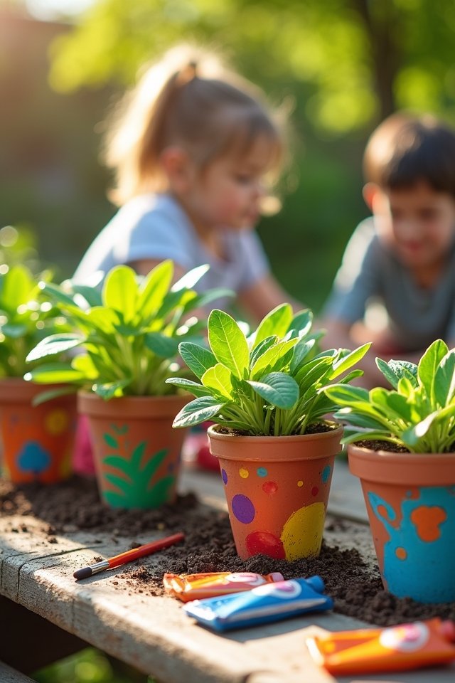 artistic flower pot makeover