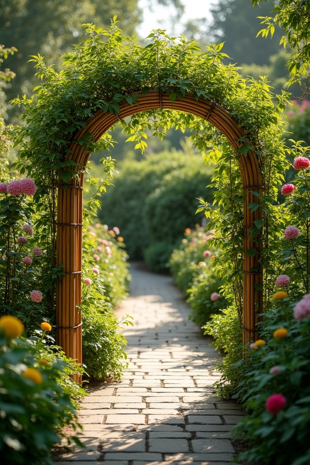 bamboo trellis enhances gardens