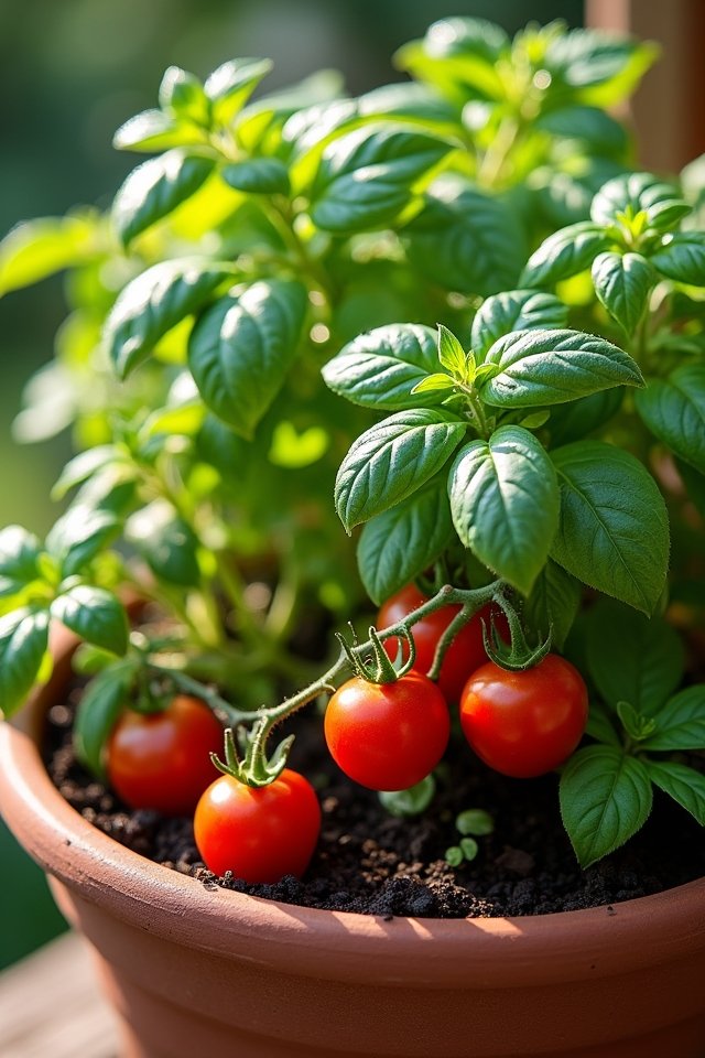 basil and tomato partnership