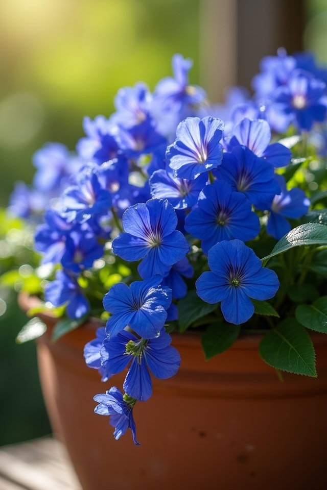 cascading vibrant lobelia blooms
