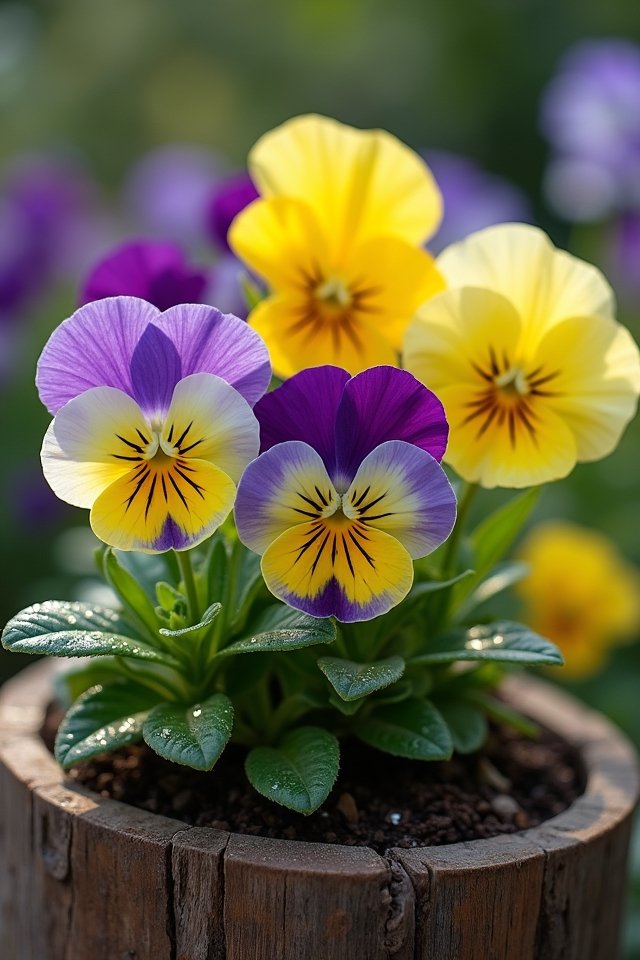 cheerful colorful garden blooms
