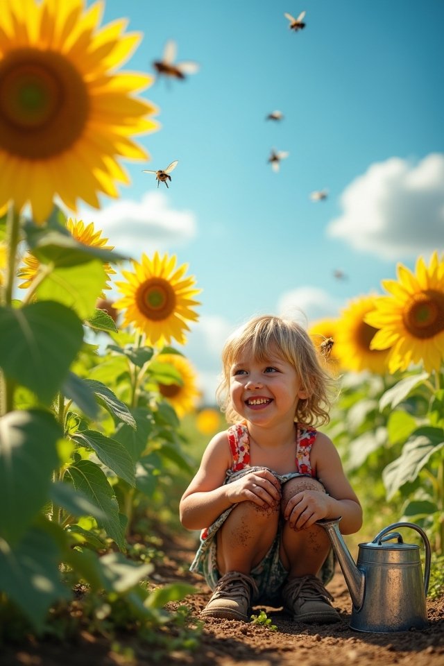 cheerful sunflowers brighten gardens