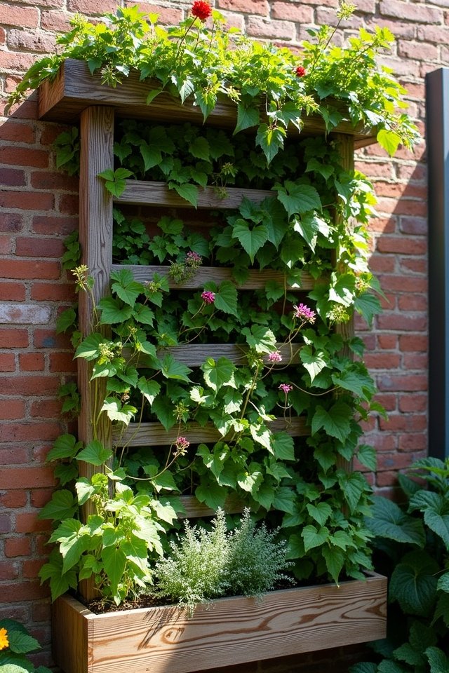 climbing plants on trellises