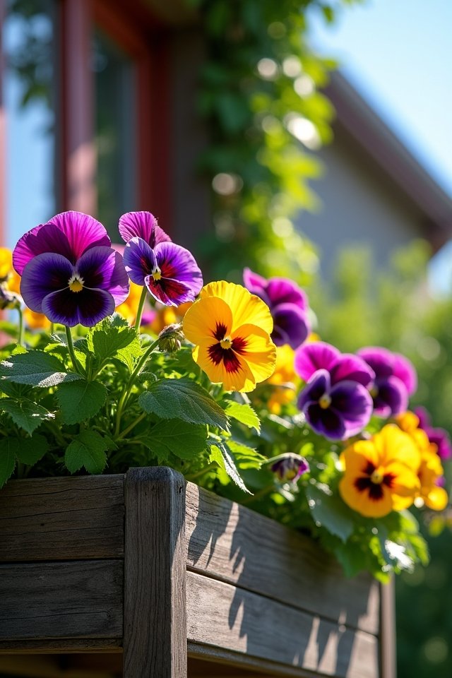 colorful balcony garden blooms