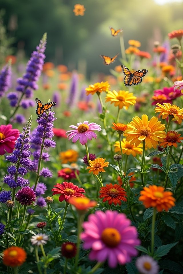 colorful butterfly garden paradise