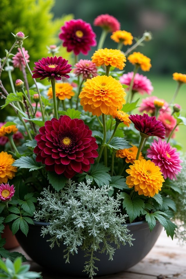 colorful container garden design