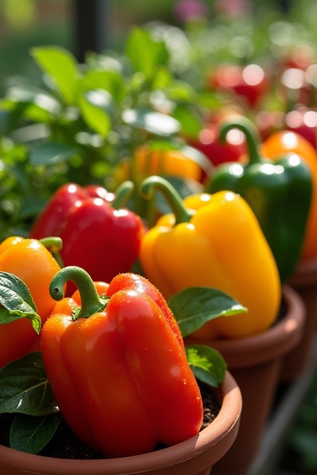 colorful container pepper gardening
