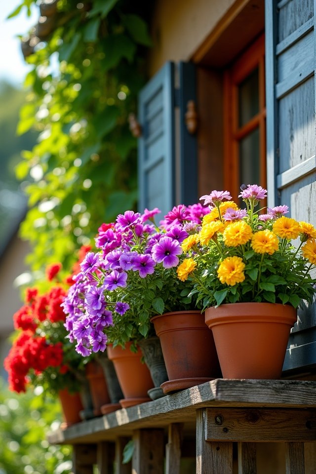 colorful flower balcony displays