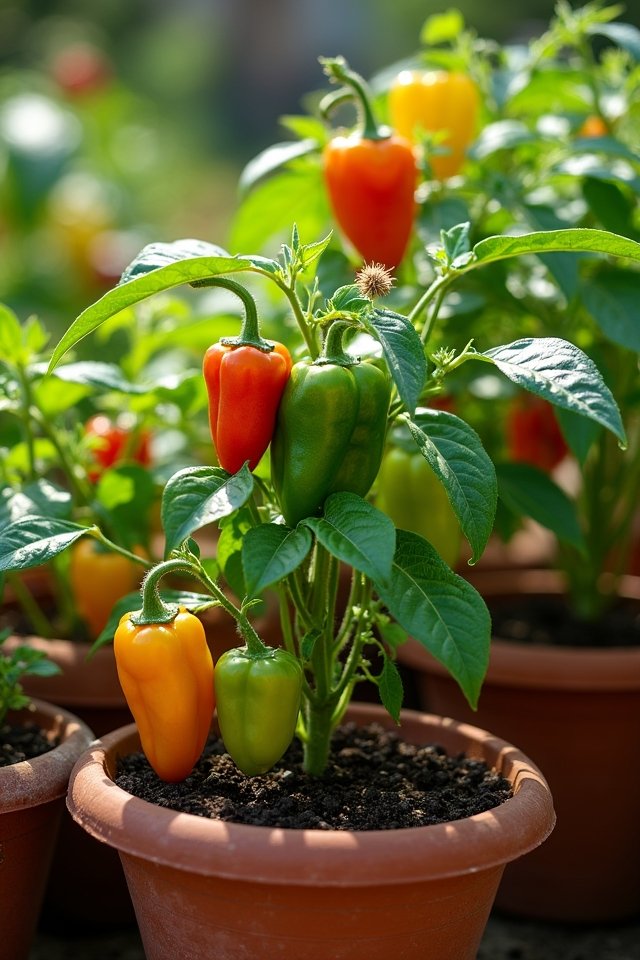 colorful home grown peppers