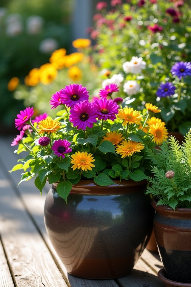 colorful patio garden design