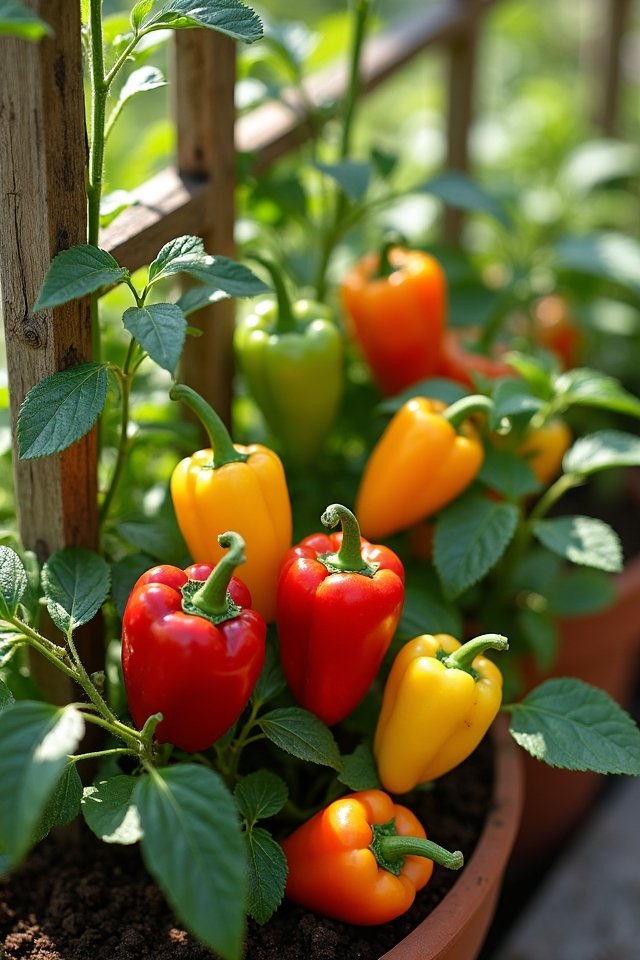colorful peppers for containers
