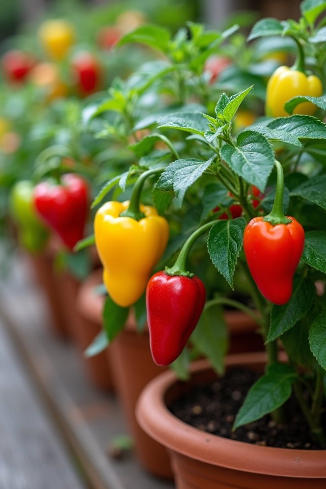 colorful peppers for containers