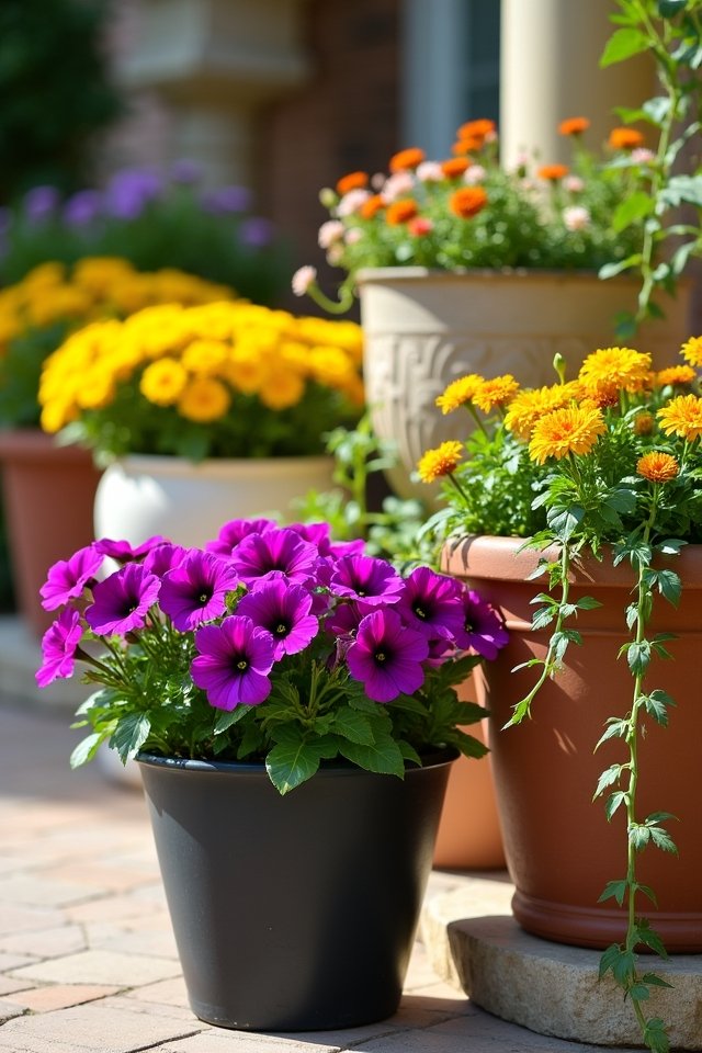 colorful plant pot pairing