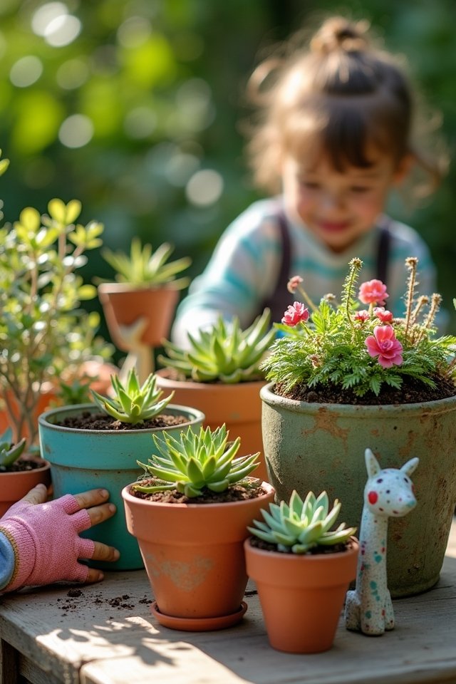 colorful succulent garden fun