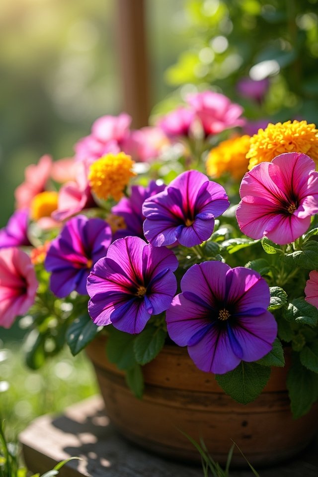 colorful summer container flowers