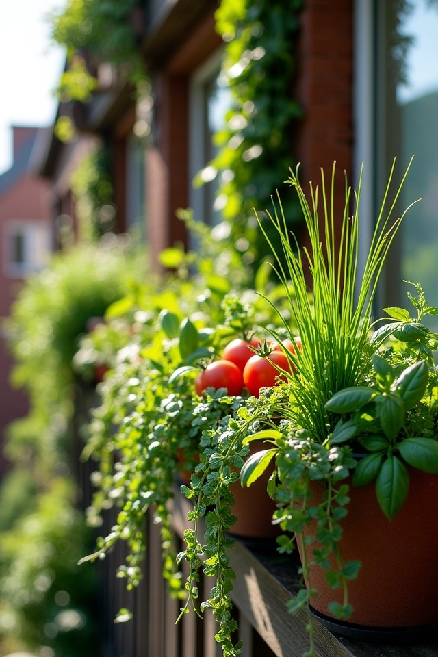 compact balcony herb garden