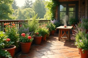 cozy balcony container gardens