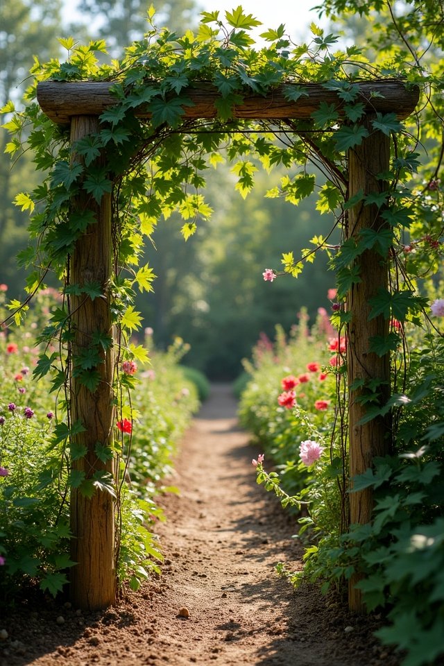 creative string trellis gardening