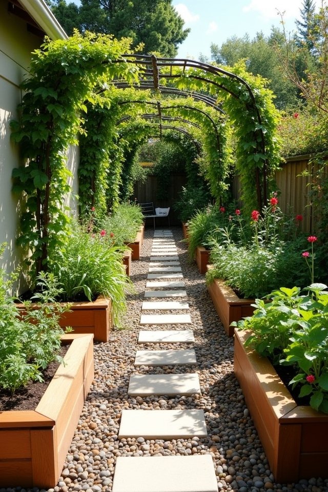 decorative fencing and planters