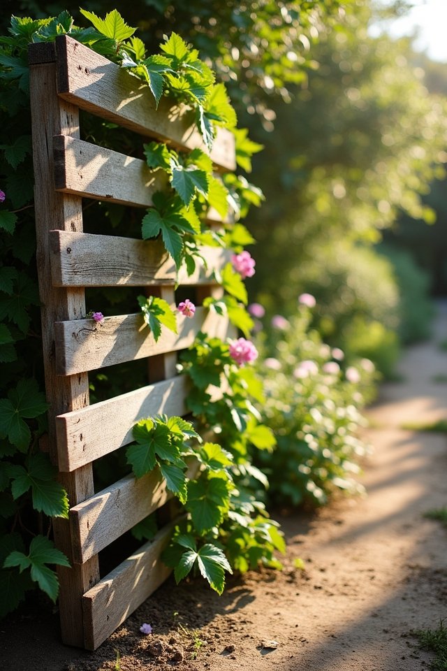 diy pallet trellis garden
